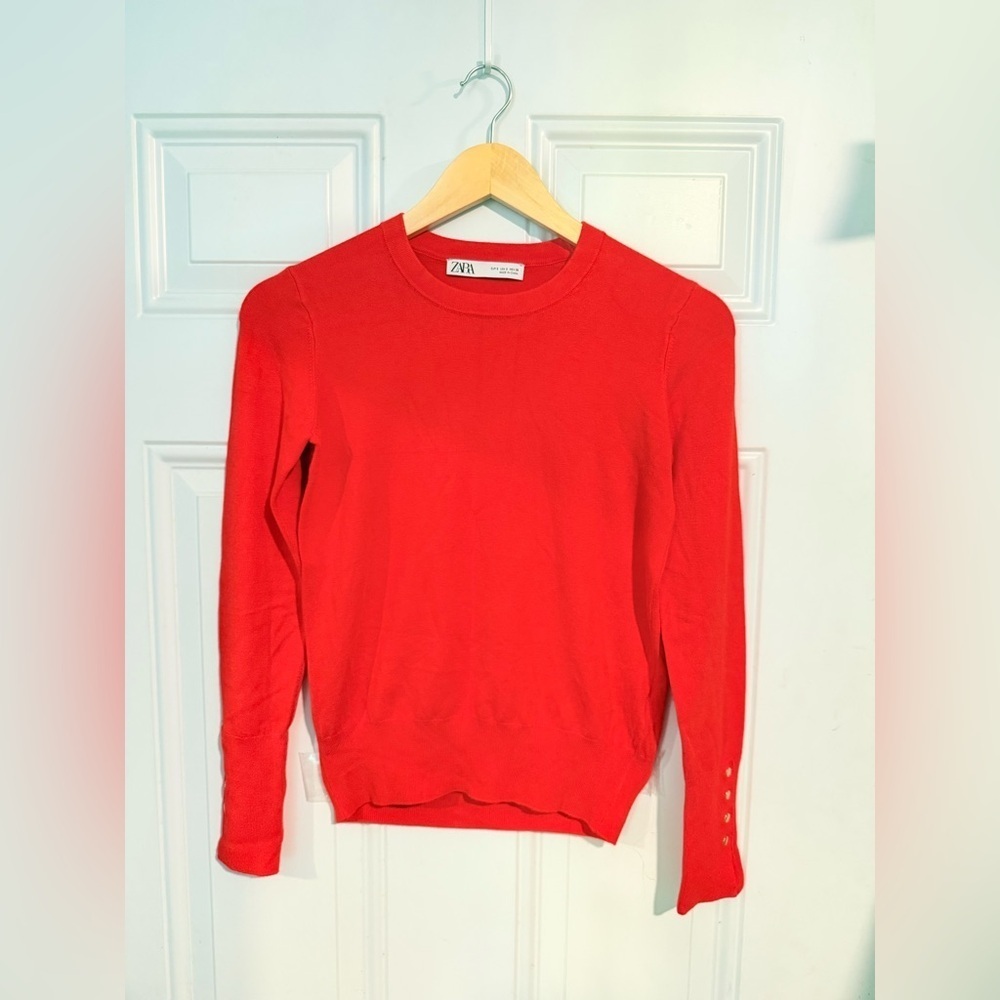 Zara Vibrant Red Knit Top
